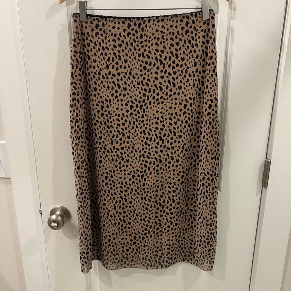 Leopard Print Midi Skirt